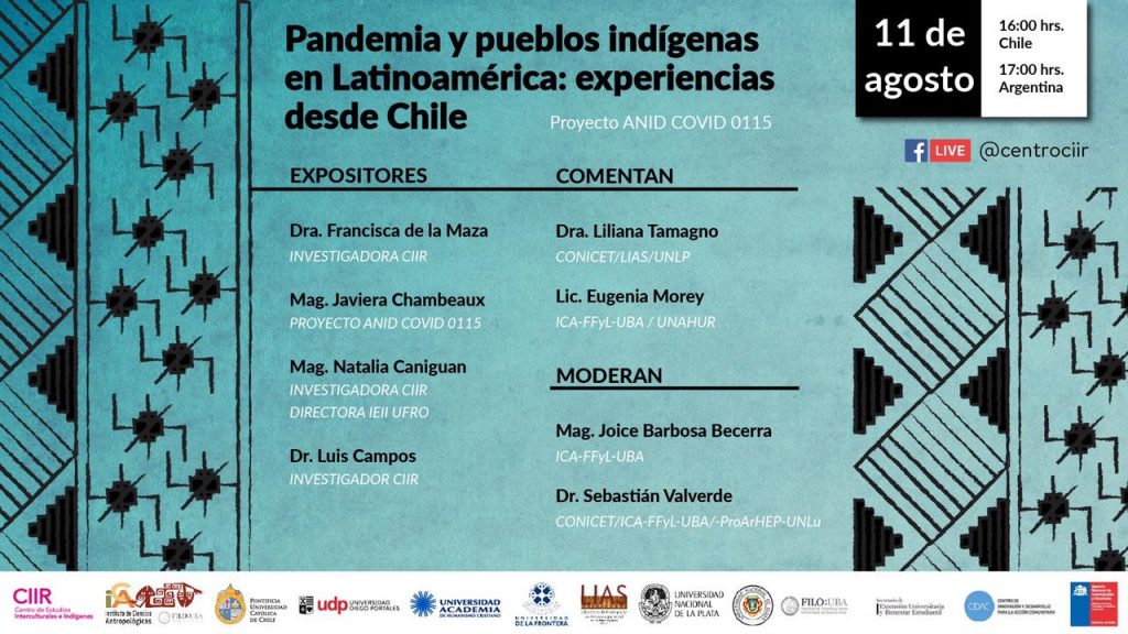 INVITAN A CONVERSATORIO PANDEMIA Y PUEBLOS INDÍGENAS EN LATINOAMÉRICA: EXPERIENCIAS DESDE CHILE